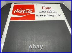 Vintage Coca-cola Metal Advertising Restaurant Soda Pop Chalkboard Sign 28 X 20