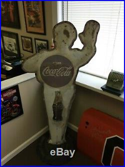 Vintage Coca-cola Policeman School Crossing Guard Original Coke Advertising Sign