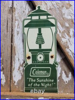 Vintage Coleman Porcelain Sign Rare Old Camping Lantern Hiking National Park