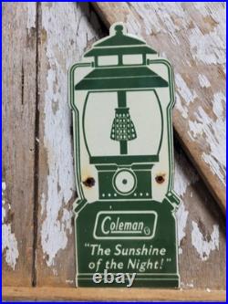 Vintage Coleman Porcelain Sign Rare Old Camping Lantern Hiking National Park