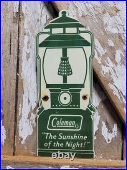 Vintage Coleman Porcelain Sign Rare Old Camping Lantern Hiking National Park