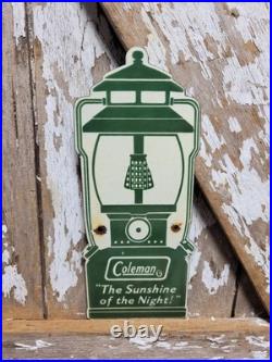 Vintage Coleman Porcelain Sign Rare Old Camping Lantern Hiking National Park Vintage Coleman Porcelain Sign Rare Old Camping Lantern Hiking National Park