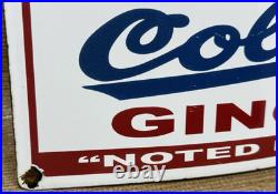 Vintage Coleman's Ginger Ale Porcelain Sign Gas Station Coca Cola Pepsi Fresca