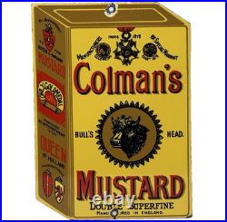 Vintage Colman's Mustard Porcelain Sign Oil Gas Station Restaurant Diner Ketchup