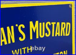 Vintage Colman's Mustard Porcelain Sign Oil Gas Station Restaurant Diner Ketchup