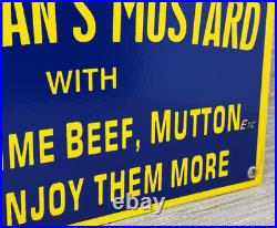 Vintage Colman's Mustard Porcelain Sign Oil Gas Station Restaurant Diner Ketchup