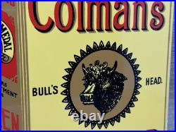 Vintage Colman's Mustard Porcelain Sign Oil Gas Station Restaurant Diner Ketchup