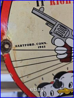 Vintage Colt Made It Right Porcelain Sign Gun Ammo 12