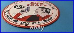 Vintage Colt Porcelain Pistols Machine Guns Firearm Gas Pump Dick Tracy Sign