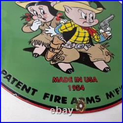 Vintage Colt Sign Firearm Porcelain Gas Pump Man Cave Collection Ad Store Sign