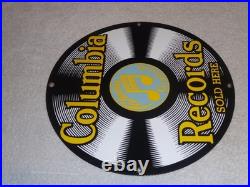 Vintage Columbia Records Grafonola Sold Here! Porcelain Metal Elvis Record Sign