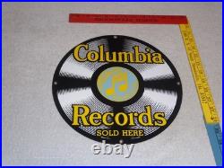 Vintage Columbia Records Grafonola Sold Here! Porcelain Metal Elvis Record Sign