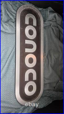 Vintage Conoco Gas Cast Aluminum Sign Rare And Heavy Only One On Ebay! 36x11
