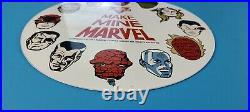 Vintage Conoco Gasoline Porcelain Make Mine Marvel Hero Comic Book Avengers Sign