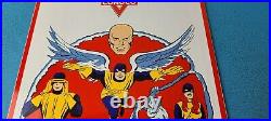 Vintage Conoco Gasoline Porcelain Sign X-Men Marvel Comics Group Gas Pump Sign