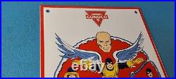 Vintage Conoco Gasoline Porcelain Sign X-Men Marvel Comics Group Gas Pump Sign