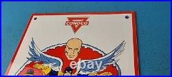 Vintage Conoco Gasoline Porcelain Sign X-Men Marvel Comics Group Gas Pump Sign