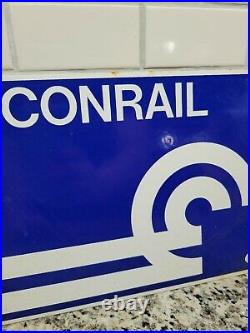 Vintage Conrail Railroad Porcelain Sign Old Train Csx Rail Service Gas Oil