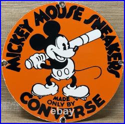 Vintage Converse Porcelain Sign Gas Station Pump Plate Chuck Taylors Baseball