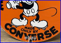 Vintage Converse Porcelain Sign Gas Station Pump Plate Chuck Taylors Baseball