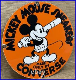 Vintage Converse Porcelain Sign Gas Station Pump Plate Chuck Taylors Baseball