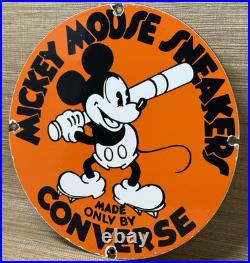 Vintage Converse Porcelain Sign Gas Station Pump Plate Chuck Taylors Baseball