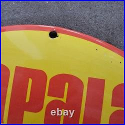 Vintage Convex Rapala 1969 Fish Us Gasoline Oil Gas Pump Enamel Porcelain Sign