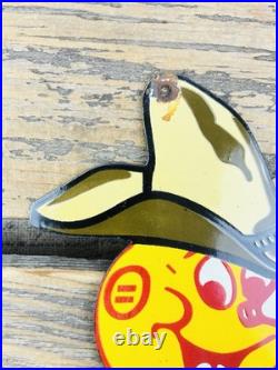 Vintage Cowboy Reddy Kilowat Electric Power Company Gasoline Oil Station Sign