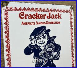 Vintage Cracker Jack Porcelain Sign Carmel Corn Gas Station Oil Movie Theater