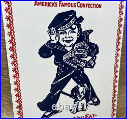Vintage Cracker Jack Porcelain Sign Carmel Corn Gas Station Oil Movie Theater