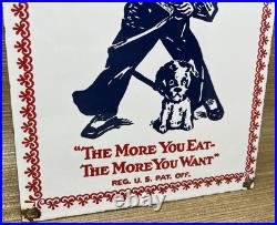 Vintage Cracker Jack Porcelain Sign Carmel Corn Gas Station Oil Movie Theater