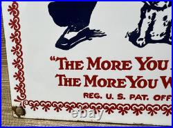 Vintage Cracker Jack Porcelain Sign Carmel Corn Gas Station Oil Movie Theater