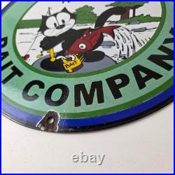 Vintage Creek Chub Bait Caster Sign Gas Pump Felix Fishing Porcelain Pump Sign