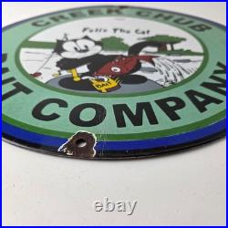 Vintage Creek Chub Bait Caster Sign Gas Pump Felix Fishing Porcelain Pump Sign