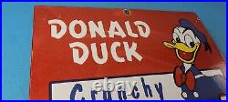 Vintage Crunchy Peanut Butter Sign Donald Duck Porcelain Gas Service Pump Sign