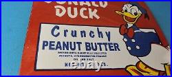 Vintage Crunchy Peanut Butter Sign Donald Duck Porcelain Gas Service Pump Sign