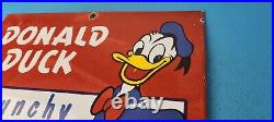 Vintage Crunchy Peanut Butter Sign Donald Duck Porcelain Gas Service Pump Sign