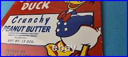 Vintage Crunchy Peanut Butter Sign Donald Duck Porcelain Gas Service Pump Sign