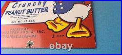 Vintage Crunchy Peanut Butter Sign Donald Duck Porcelain Gas Service Pump Sign