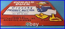 Vintage Crunchy Peanut Butter Sign Donald Duck Porcelain Gas Service Pump Sign