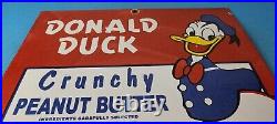 Vintage Crunchy Peanut Butter Sign Donald Duck Porcelain Gas Service Pump Sign