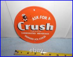 Vintage Crushy Orange Crush Soda Pop Advertising Sign Embossed Tin Metal Tacker