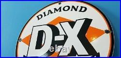 Vintage D-x Gasoline Porcelain Metal Gas Diamond Service Station Pump Sign