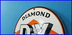 Vintage D-x Gasoline Porcelain Metal Gas Diamond Service Station Pump Sign