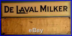 Vintage DE LAVAL MILKER 2 SIDED METAL AD SIGN & ENVELOPE Dairy Cow Cream Farm