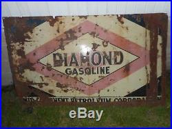 Vintage DIAMOND DX Gasoline Motor Oil PORCELAIN Gas Station Advertising SIGN