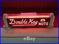 Vintage DOUBLE KAY NUTS Light-Up Art Deco Advertising Sign