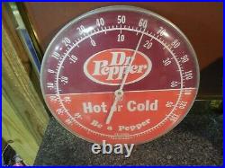 Vintage DR. PEPPER SODA HOT or Cold THERMOMETER 1960's Sign In U. S. A. Ohio Co