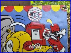 Vintage DX Diamond Motor Oil Sign Dumbo Gasoline Outboard Pump Porcelain Sign Vintage DX Diamond Motor Oil Sign Dumbo Gasoline Outboard Pump Porcelain Sign