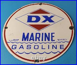 Vintage DX Diamond Motor Oil Sign Marine Gasoline Outboard Pump Porcelain Sign